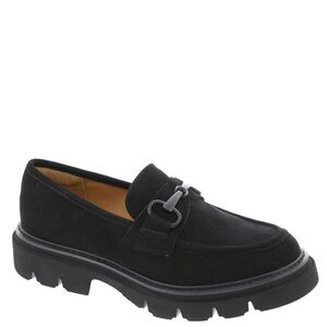 Sofft Black Chunky Loafers with Buckle Bit